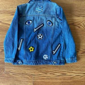 Medium wash new denim jacket.